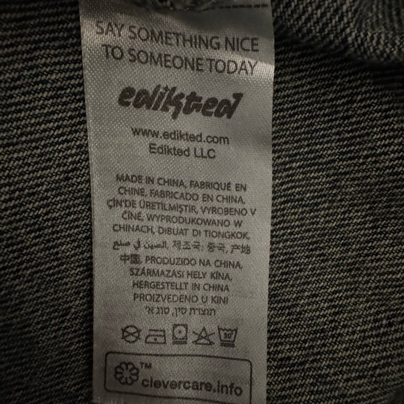 Edikted Asymmetric Panel Wide-Leg Jeans | 100% Cotton High-Rise Denim Size 6-8/M - Picture 5 of 7